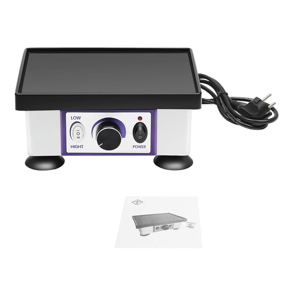 Dental gipsvibrator - Modelvibrationsmaskine - 120 W - 220 V - Firkantet plade - 20,7×10,5×9,4 cm - Sort