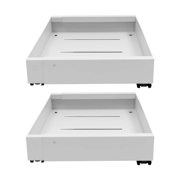 Skåpsorganiserare - Utdragbar Förvaringslåda - Stor Kapacitet - Rostskydd - 2-Pack - Enkel Montering - För Kök/Hem - Vit