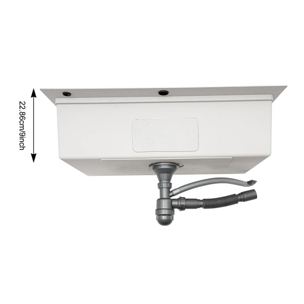Køkkenvask - Nedfældet Enkel Kumme - 84 cm - 1 Hul - Uden Armatur - 304 Rustfrit Stål - Lysegrå