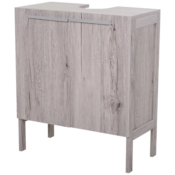 Badrumsskåp - 2-dörrars lågskåp - 60×30×70 cm - Förvaringsskåp - Självmontering