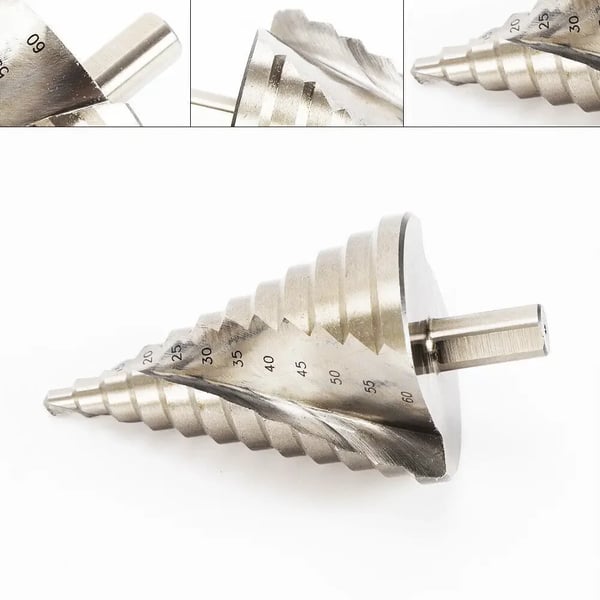 HSS Trinborsæt - Keglebor - 6–60 mm - Til rustfrit stål, metal, træ, plast