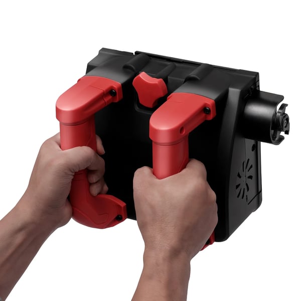 Sähköinen seinäurajyrsin, 1200 W, 1000–4000 rpm, säädettävä syvyys 0,04–0,16 tuumaa, kuljetuslaukulla, punainen