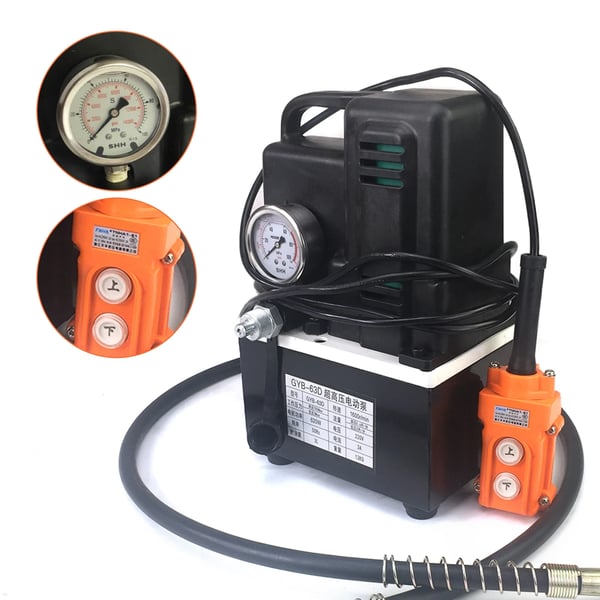 Sähköinen korkeapainehydraulipumppu, yksitoiminen, 70 MPa 1,2 kW, käsiventtiili, 10000 PSI, 3700 r/min, 220 V EU-pistoke