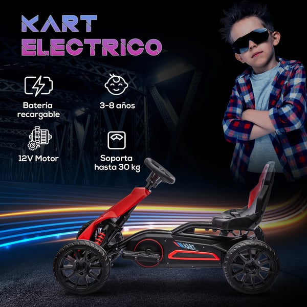 Elektrisk Gokart För Barn - Elbil Ride-On - 3–8 År - 100 x 58 x 58,5 cm - Röd