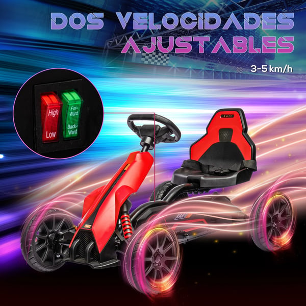 Elektrisk Gokart För Barn - Elbil Ride-On - 3–8 År - 100 x 58 x 58,5 cm - Röd