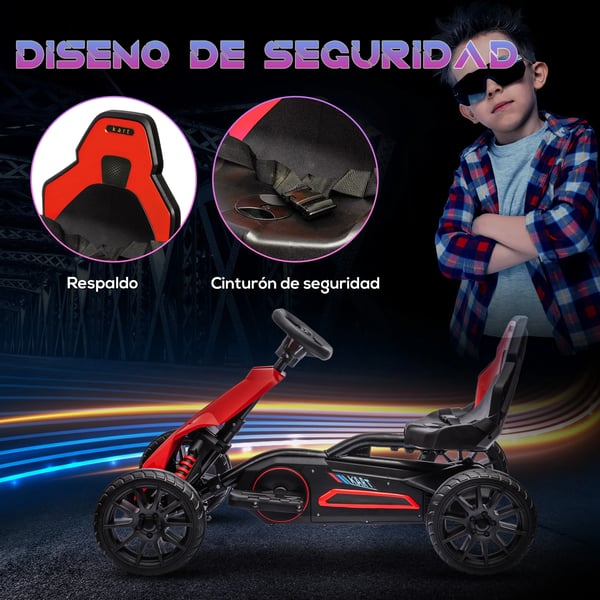 Elektrisk Gokart För Barn - Elbil Ride-On - 3–8 År - 100 x 58 x 58,5 cm - Röd