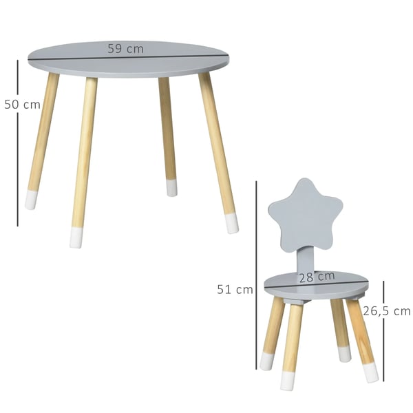 Barnstolar i trä - Set 2-pack - För sovrum och lekrum - Montering krävs