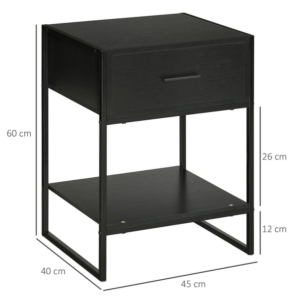 Sängbord - Nattduksbord - 1 Låda - Bottenhylla - Modern Marockansk Stil - 45x40x60 cm