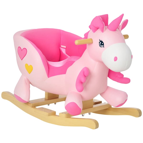 Enhörningsformad Gunghäst - Ride-on Babyleksak - För Bebisar/Småbarn - Mått 65×35×45 cm - Rosa