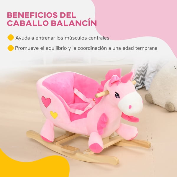 Enhörningsformad Gunghäst - Ride-on Babyleksak - För Bebisar/Småbarn - Mått 65×35×45 cm - Rosa