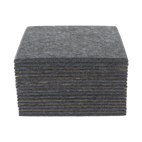 Akustikpaneler - Väggplattor - 18-pack - PET-fiber - Ljuddämpning & isolering - Akustikbehandling - Dekorativ - Mörkgrå
