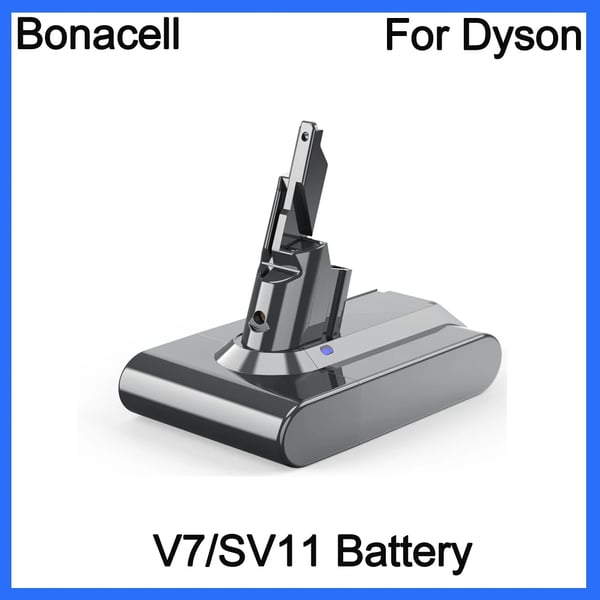 Udskiftningsbatteri til Dyson V6/V7/V8/V10, 21,6 V 6000 mAh, genopladeligt, grå