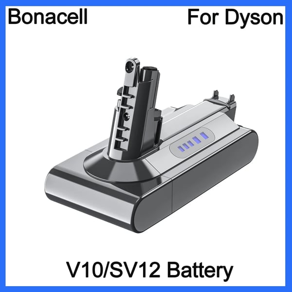 Udskiftningsbatteri til Dyson V6/V7/V8/V10 støvsuger, 21,6 V 6000 mAh, pink, genopladeligt