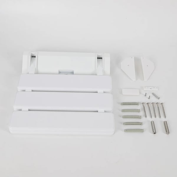 Væghængt brusestol - Foldbar badestol - Aluminiumlegering - Max 130 kg bæreevne - Foldning 90° - Uden ben - CE-certificeret