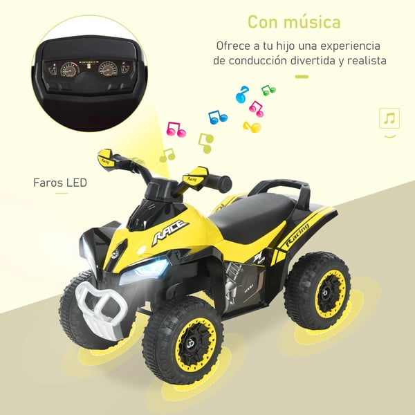 Quad ATV - Gåbil För Barn - 18+ Månader - Ljus & Musik - Max 20 kg - 67,5×38×44 cm - Grön