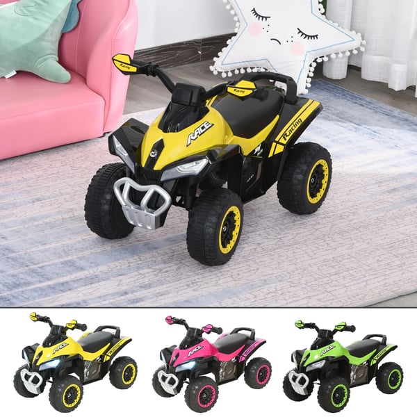 Quad ATV - Gåbil För Barn - 18+ Månader - Ljus & Musik - Max 20 kg - 67,5×38×44 cm - Grön