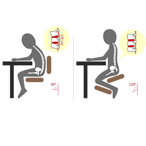 Ergonomisk knæstol - Kontorstol - Gyngende base - Tyk polstring - Stålramme - Uden hjul - Forbedrer kropsholdning - Samling kræves