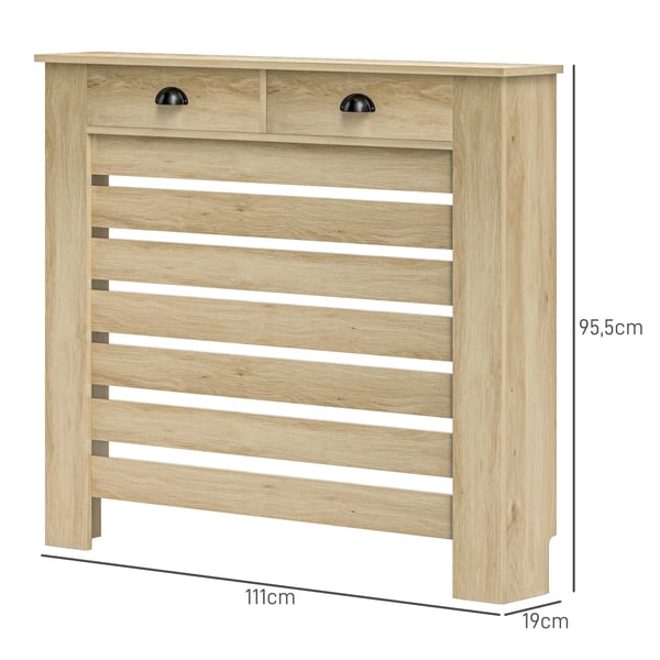 Elementskydd / Radiatorskydd - Med Låda - MDF - 111 x 19 x 95,5 cm - Ek