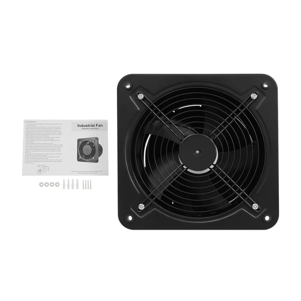Udsugningsventilator - Vindues-/vægventilator - 300 mm - Til køkken & bad - Ventilation/aftræk - Sort