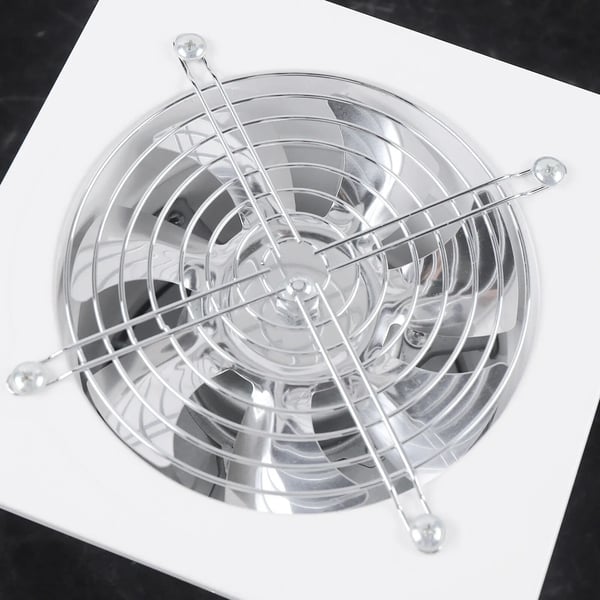 Badeværelsesventilator, vægventilator Ø150 mm, støjsvag udsugning til køkken/bad/WC, hvid