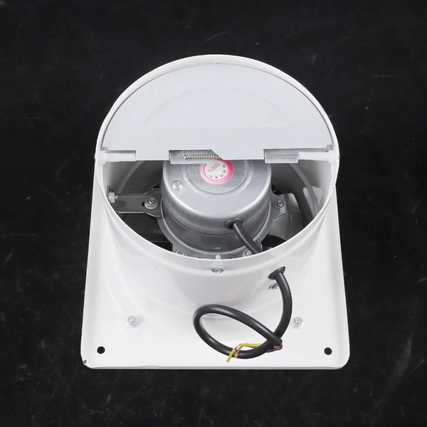 Badeværelsesventilator, vægventilator Ø150 mm, støjsvag udsugning til køkken/bad/WC, hvid