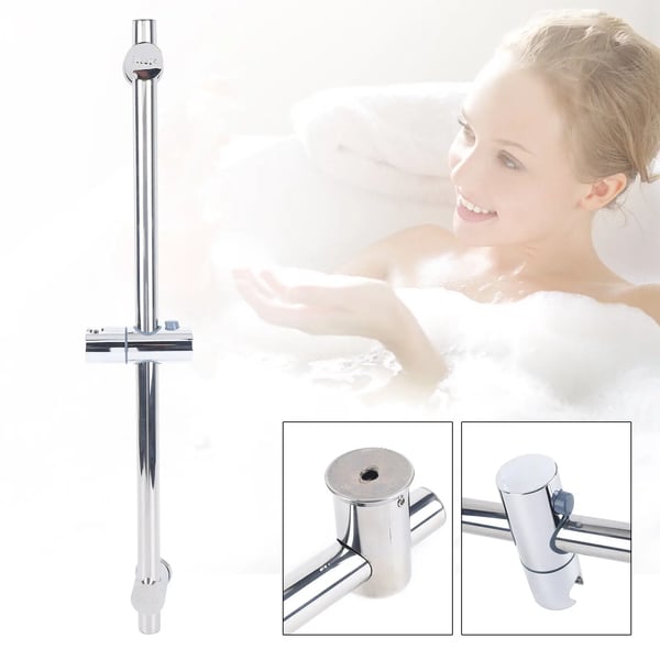 Bruseglidestang - Skruemontering - Justerbar holder til håndbruser - Rustfrit stål - 66 cm - Sølv Bruseglidestang - Skruemontering - Justerbar holder til håndbruser - Rustfrit stål - 66 cm - Sølv