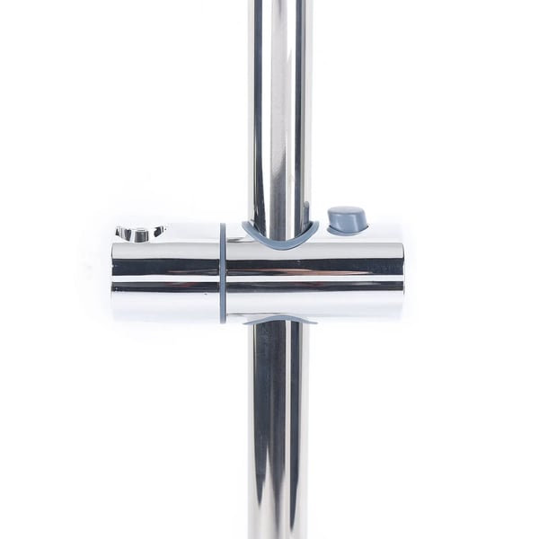 Bruseglidestang - Skruemontering - Justerbar holder til håndbruser - Rustfrit stål - 66 cm - Sølv