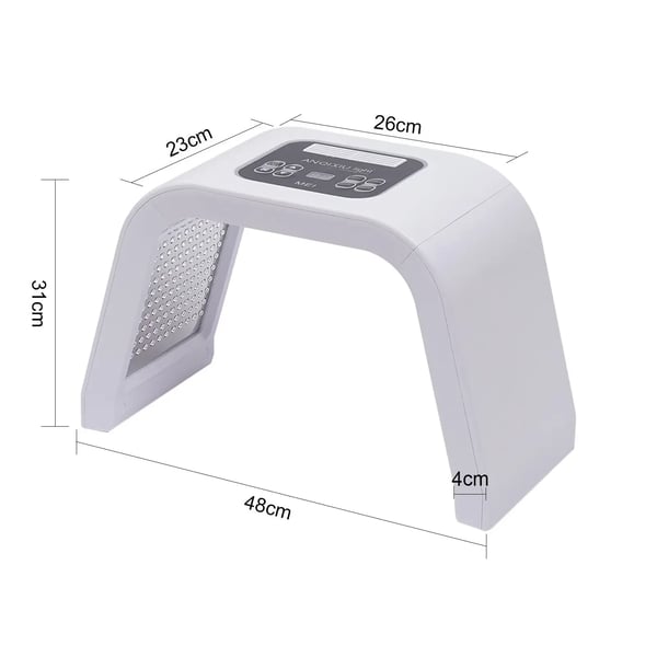 LED lysterapi ansigtsmaske - PDT 7 farver - 287 SMD LED - Tidsur 5–60 min - EU-stik - 100–240 V 50/60 Hz - Hvid