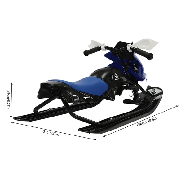 Ohjattava suksikelkka lapsille ja nuorille, skibob, kantavuus 80 kg, 80 cm vetonaru, yli 3 v, Deep Blue