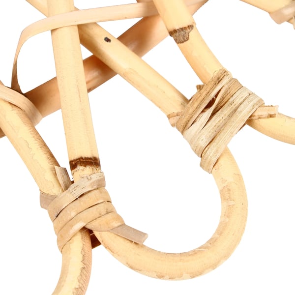 Rattan vægspejl - Rund - Forstørrende - Klassisk stil - 43 x 43 x 5 cm - Gul