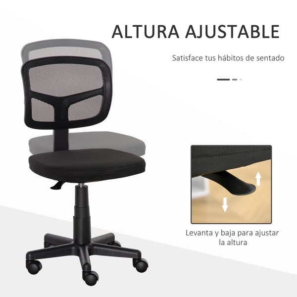 Kontorsstol - Ergonomisk snurrstol - Höjdjusterbar - 43×48×89,5 cm - Montering krävs - Svart