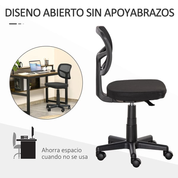 Kontorsstol - Ergonomisk snurrstol - Höjdjusterbar - 43×48×89,5 cm - Montering krävs - Svart