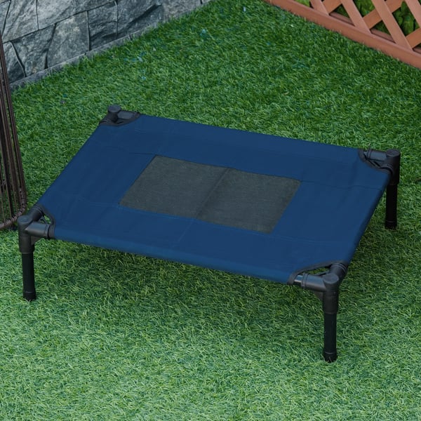 Upphöjd hundsäng - Hundbädd - 100% Bomull - 61 x 46 x 18 cm - Blå