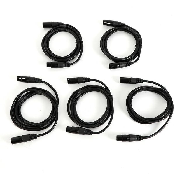 DMX-kabel - 3-polet XLR Signalkabel - 1 m - PVC og kobber - Til scenelys/PAR-lys - Sort