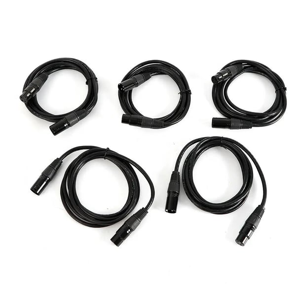 DMX-kabel - 3-polet XLR Signalkabel - 1 m - PVC og kobber - Til scenelys/PAR-lys - Sort