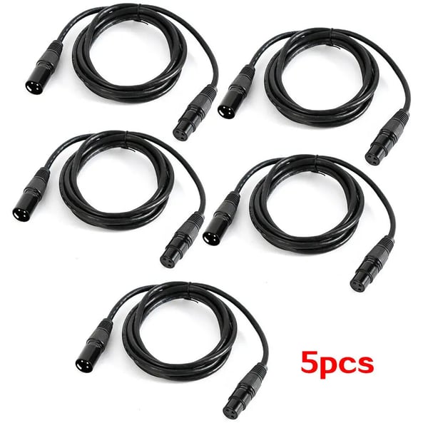 DMX-kabel - 3-polet XLR Signalkabel - 1 m - PVC og kobber - Til scenelys/PAR-lys - Sort
