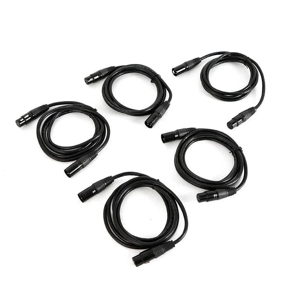 DMX-kabel - 3-polet XLR Signalkabel - 1 m - PVC og kobber - Til scenelys/PAR-lys - Sort