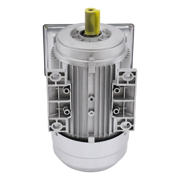 Elektrisk motor, 1-faset 1 HP 750 W, 1380 o/min, aluminiumhus, ren kobbervikling, sølv
