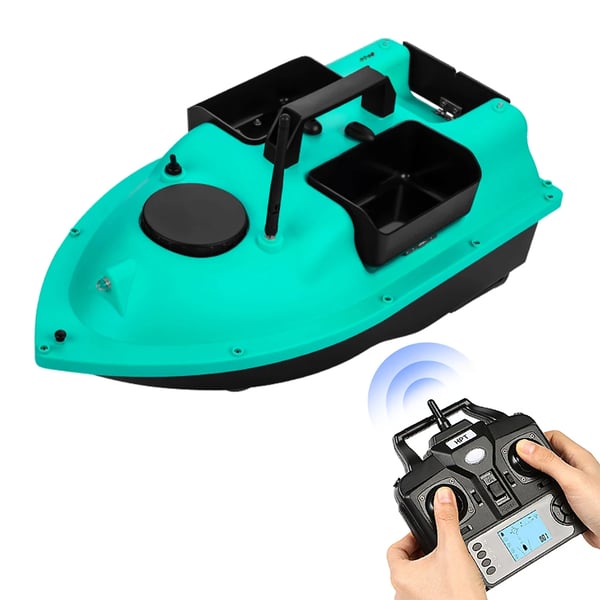 Foderbåt med GPS - RC 12000 mAh Set B - 3 foderbehållare - 16-punkts positionering - Trådlös fjärrkontroll - ABS-skrov - Guld
