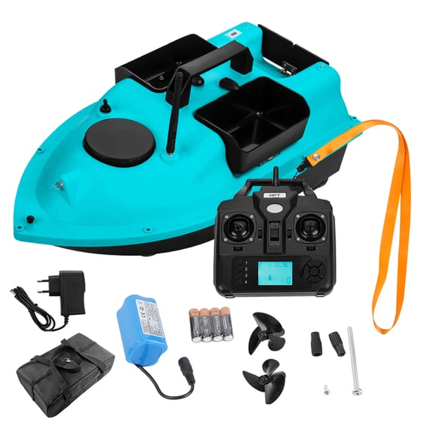Trådløs GPS foderbåd - RC fiskebåd - 3 foderkamre - 16-punkts GPS - 5200 mAh batteri - ABS-skrog - Orange