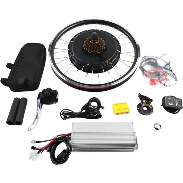 20 tommer elcykel-konverteringssæt, baghjul, 48V 1000W børsteløs gearnavmotor, LCD-display, til 20" cykel, rød