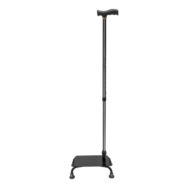 Käpp med halvsteg - 2‑i‑1 trapphjälp - Justerbar höjd 85–105 cm - Halkfri pedal - Max 150 kg - Pedal 23×15×7,5 cm - Svart