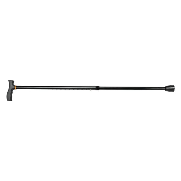 Stok med halvtrin - 2‑i‑1 trappehjælp - Justerbar højde 85–105 cm - Skridsikker pedal - Max 150 kg - Pedal 23×15×7,5 cm - Sort