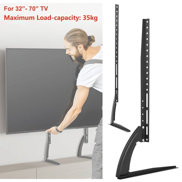 TV-fødder - Bordstander - Universel - Til 81–178 cm LCD-TV - Bordmontering - Basebeslag - Sort