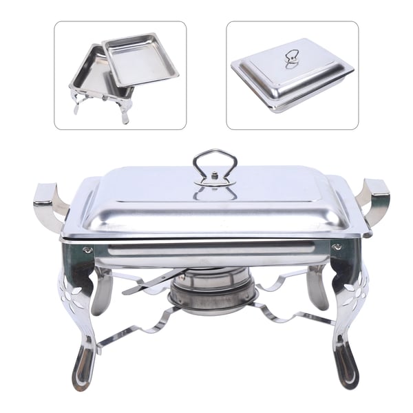 Hotellibuffetin ruoanlämmitin, chafing dish, 6 l, ruostumaton teräs, vaaleanharmaa