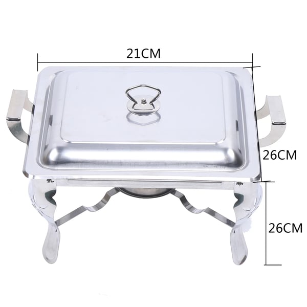 Hotelbuffet madvarmer, chafing dish, 6 L, rustfrit stål, lysegrå