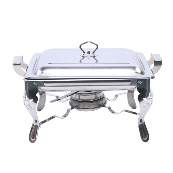Hotelbuffet madvarmer, chafing dish, 6 L, rustfrit stål, lysegrå