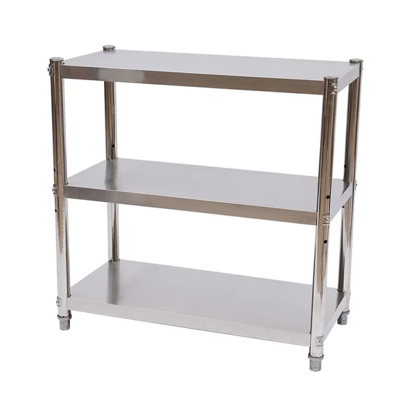 Køkkenhylde - Hyldestativ - 3 Etager - Rustfrit Stål - 80 x 40 cm - Til Køkken og Restaurant - Opbevaring