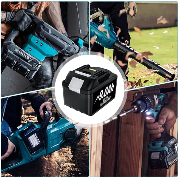 Til Makita 18V LXT, erstatningsbatteri, Li‑ion 18650, guld, erstatter BL1830/BL1860/BL1890 LXT400