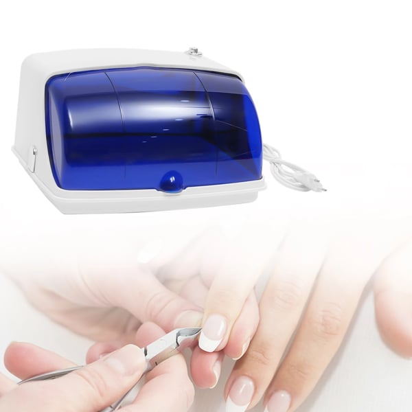 UV-sterilisator - UV-lampe med bakke - 5 W - EU-stik - Til salon, spa, neglesalon - Hvid